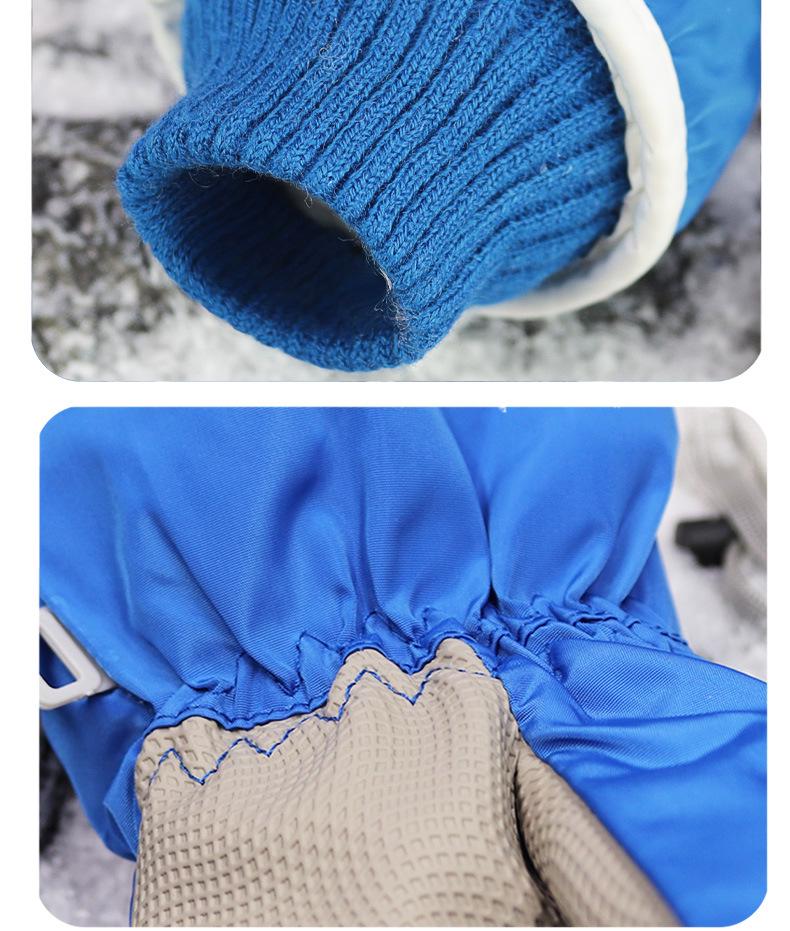 Kids' Cartoon Ski Gloves: Non-Slip, Fleece-Lined, Waterproof, Windproof, Coldproof for Winter Cycling and Snow Play.