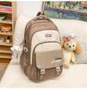 Schoolbag Trendy Versatile Color Matching Backpack Women's Lightweight Simple Large Capacity Junior and High School Student School Bag Short Trip 