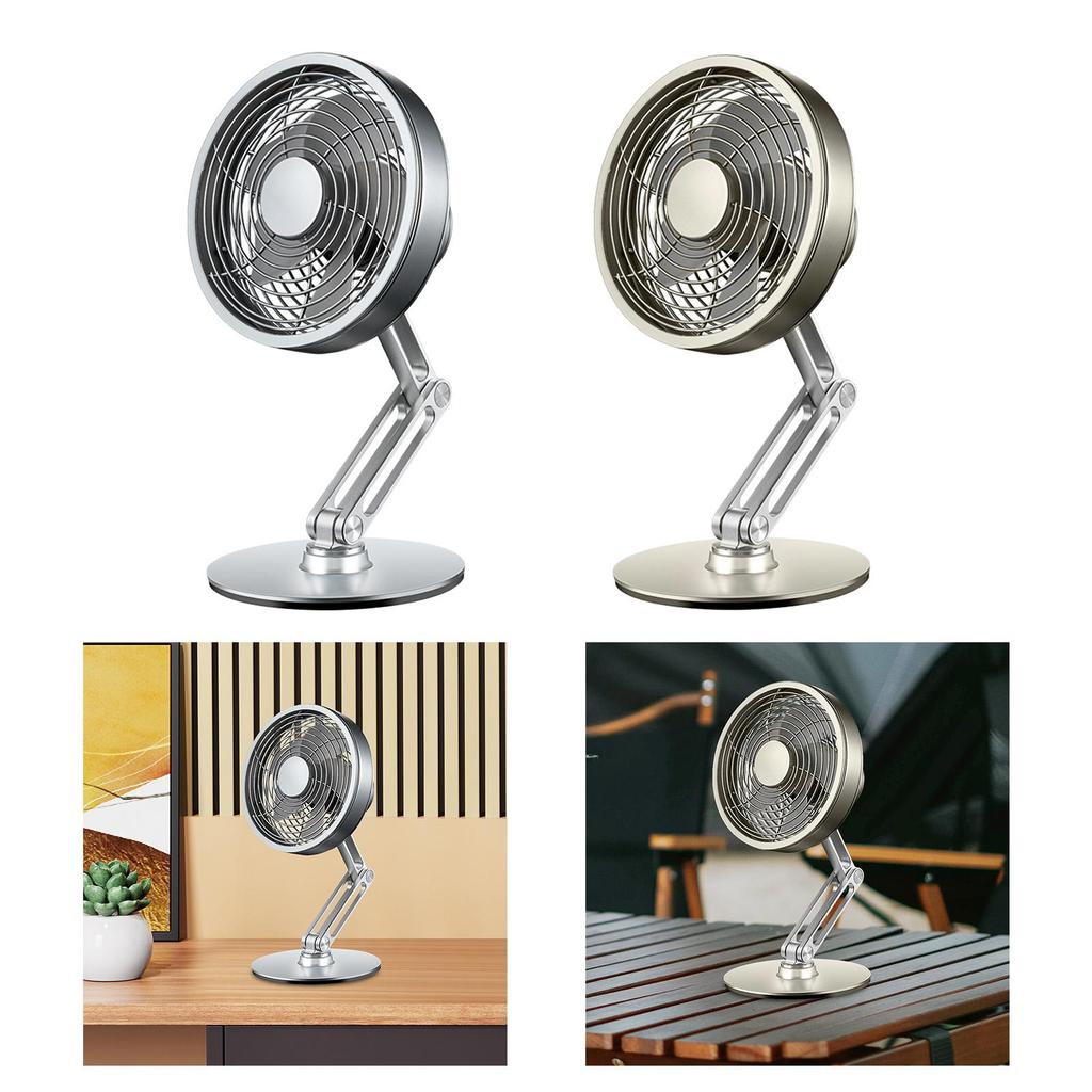USB Desk Fan Portable Fan Alloy, Small, Folding 360° Rotation, Quiet Table Fan Personal Cooling Fan for Desktop Office Dorm