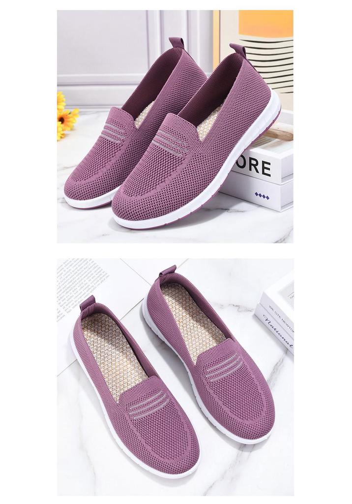 2026 Breathable Mesh Slip-On Flat Shoes for Middle-aged & Elderly - New Style Comfortable Old Beijing Cloth Mom Shoes