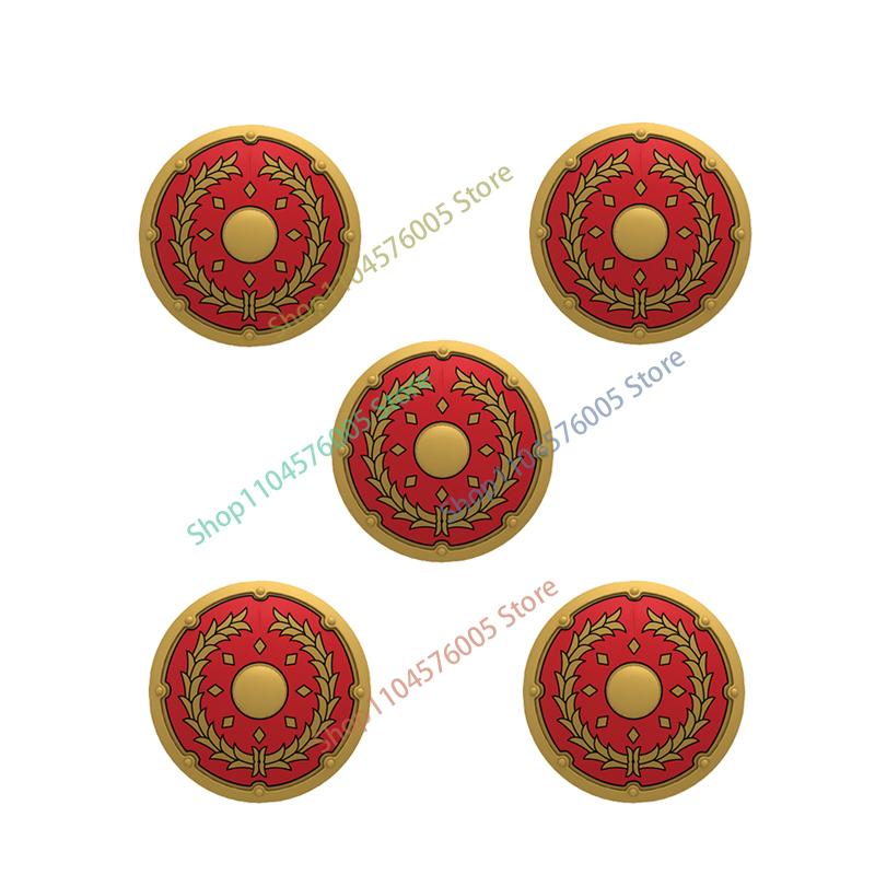 Średniowieczny Rzym Tarcza Budowlane Klocki Wojskowe Żołnierz Rzymski Wojownik Rycerz Postać Łucznik Fartuch Płaszcz Akcesoria Ceglany Zabawka Prezent