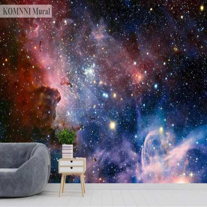 Space Mural 3d Stars Galaxy Wallpaper Living Room Bedroom Backdrop Mural Wallpaper Home Decor