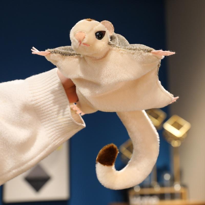 33Cm Simulation Sugar Glider Plush Toy Soft Flying Squirrel Stuffed Animals Doll Can Magnetically Home Halloween Decor Xmas Gift