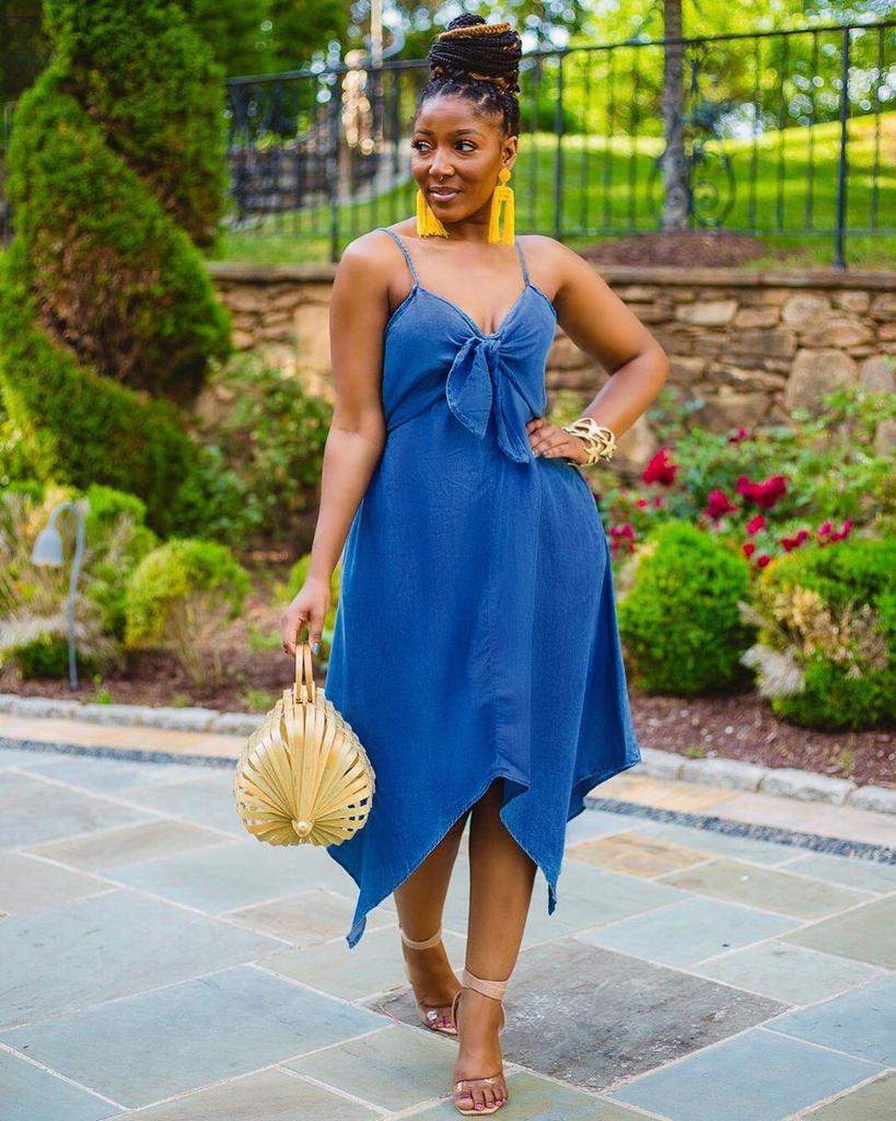 Chic Bow Strap Irregular Hem Summer Beach Dress 2025 - Casual Mid-Length