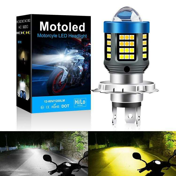 

Super Bright H4 Lo Motorcycle Headlight Bulb, 2 Colors, Switchable, Ultra Bright LED, Motorcycle жёлтый