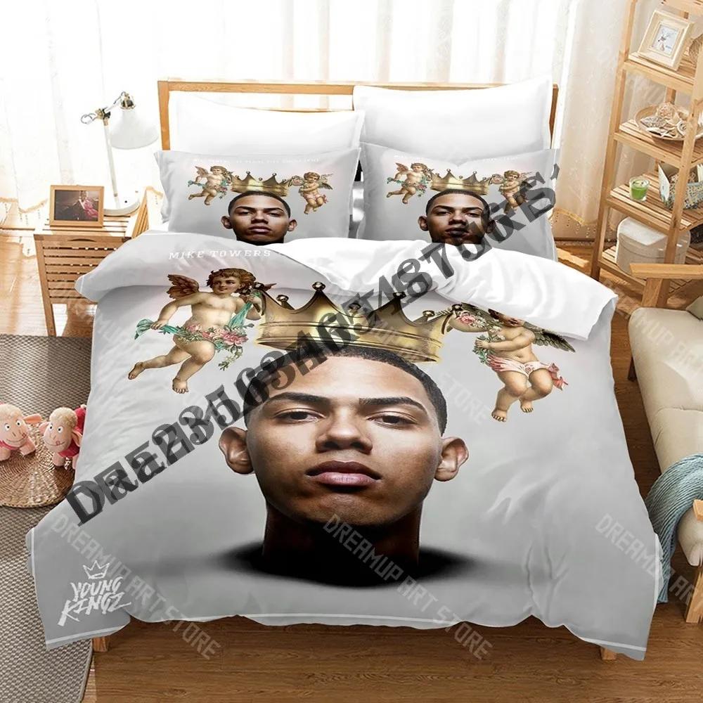 3D Print Myke Towers Bedding Set Single Twin Full Queen King Size Bed Set Adult Kid Bedroom Duvetcover Sets Anime Bed