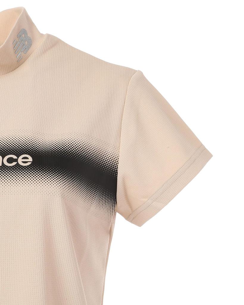 Golf Short Sleeve Mock Neck Shirt Quick 2 [New Balance] Women's (Moisture Absorbent, Drying, Stretchy) / 012-5166509 041_Beige [L]