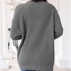 Spring and Autumn Women's V-neck Solid Color Loose Single-breasted Sweater Knitted Cardigan