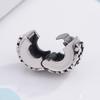 New 925 Silver Round Flower Pattern Sparkling Pink Heart-shaped Clip Charm Bead Fit for Original Bracelet DIY Women's Jewelry