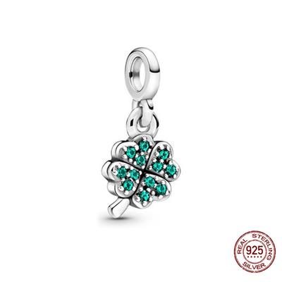 100 %925 Sterling Silver Mini Four -Leaf Clover Bead Charms Fit 3mm Bracelets Making For Women Diy Jewelry Boutique Gift