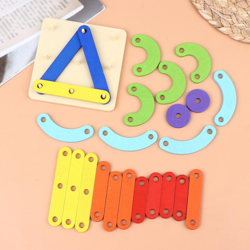 Kids Geoboard Toy, Nail Board, Geometric Column Set, Geometric Construction Puzzle, Pegboard, Montessori Sensory