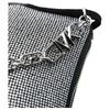 MICHAEL KORS Kendall glass crystal embellished zipper closure calfskin shoulder tote small women's silver