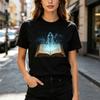 Magic Book Graphic Tee For Men Women Vintage Fantasy Print T Shirt Casual Streetwear Tops