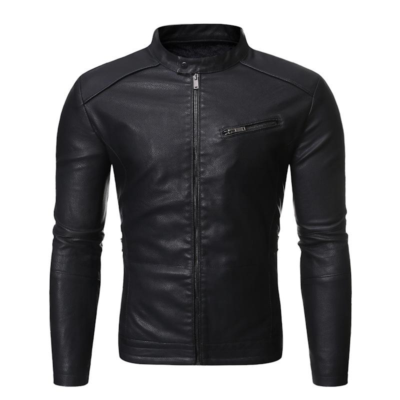 Spring Autumn PU Leather Jacket Washed Leather Jacket Jacket Large Size