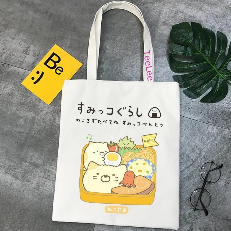 

Женские сумки через плечо Harajuku Anime Женская сумка-шоппер Холщовые сумки для девочек Многоразовые 35x40cm