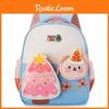 Kids Nylon School Bag With Christmas Tree And Little Bear Decoration For Daily