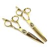 FCG-88 Golden Tiger Hairdressing Scissors Set: Straight, Serrated & Thinning Shears for Salon