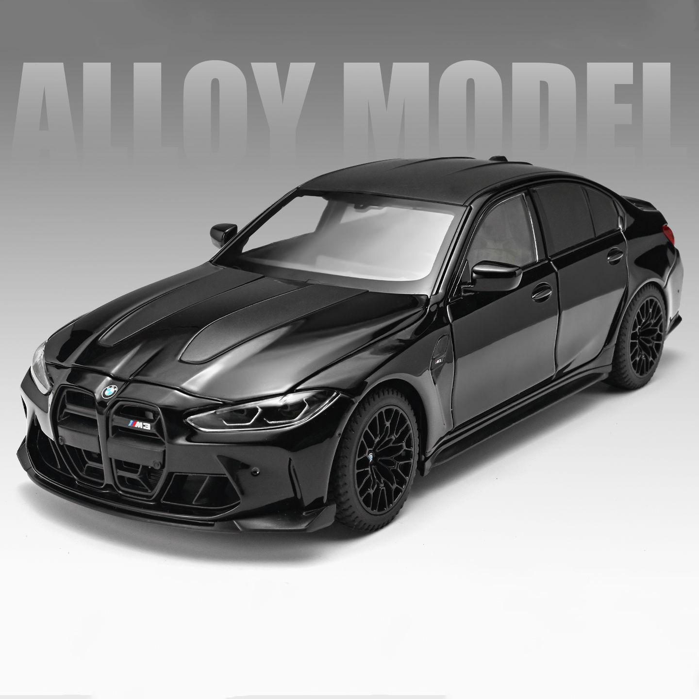 

1:24 BMW M3 CS LCI G80 Mpower Supercar Alloy Model Car Toy Diecasts Metal Casting Sound and Light Car Toys For Children Vehicle чорний