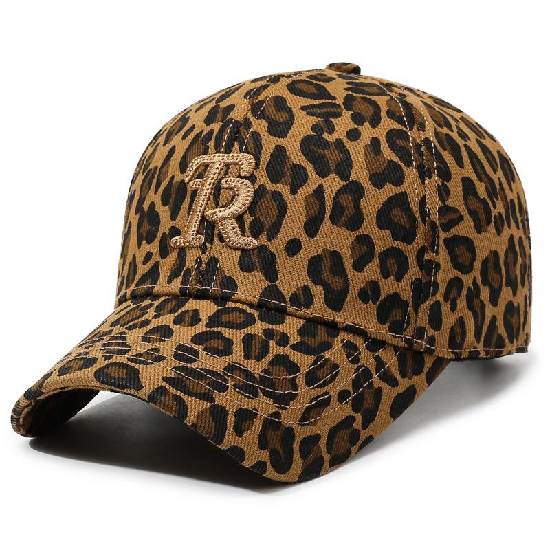 Leopard Print Baseball Cap Unisex Sun Hat Outdoor Sunscreen Cap Letter Embroidered Cap