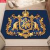 Royal Crest Rug Velvet Flannel Printed Floor Mat Luxury Design Decorative Carpet Entryway Home Decor