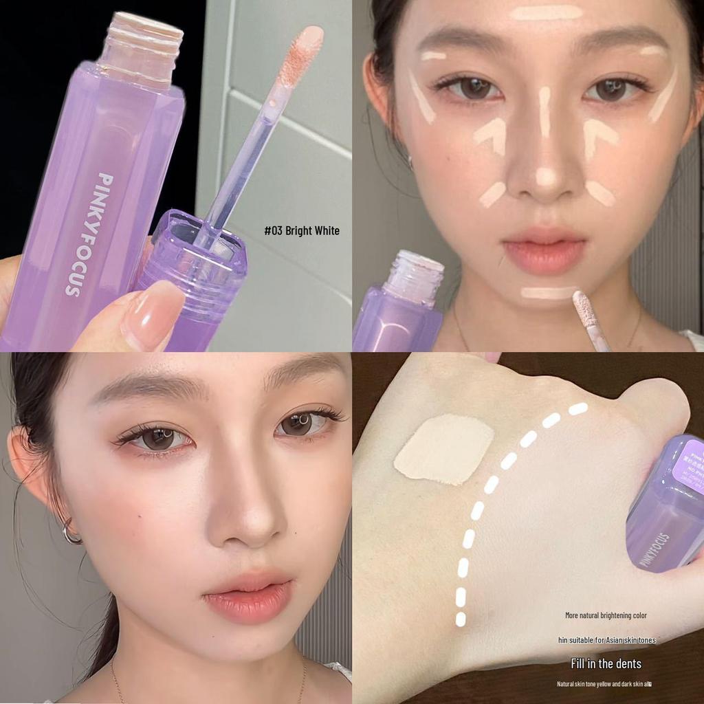 PINKYFOCUS Misty Sheer Concealer: Brightens Nasolabial Folds, Hides Pores, Skin-Melting Formula