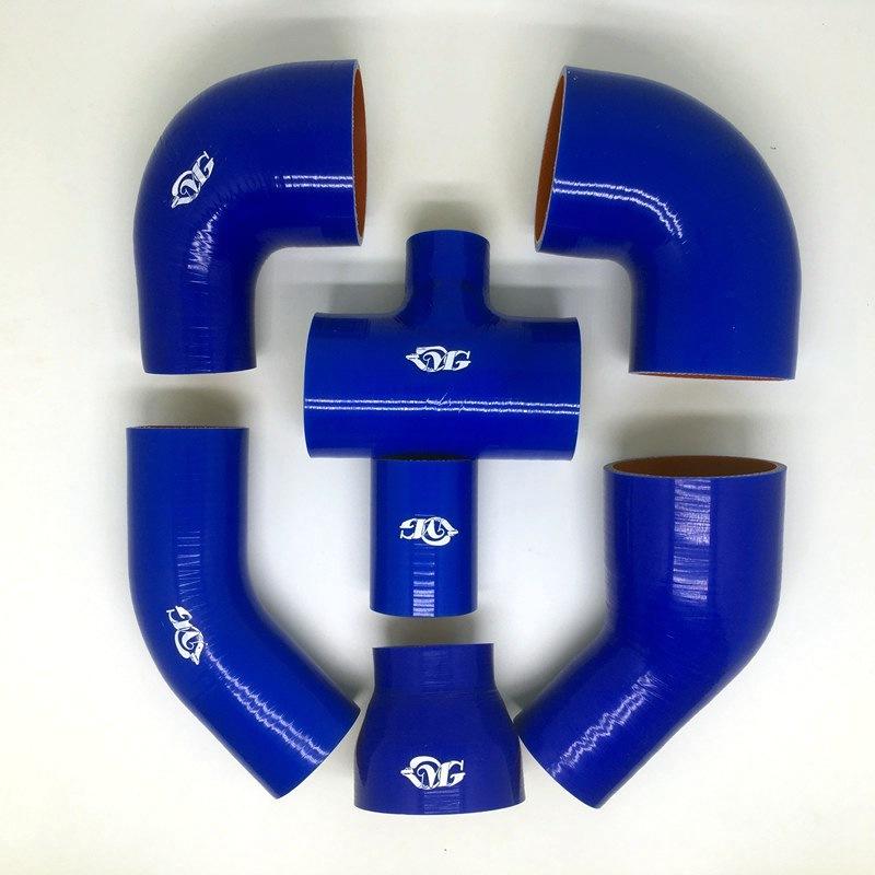 45 Degree Silicone Tubing Hose Intercooler Turbo Intake Pipe Coupler Hose Reducer Universal Multiple Sizes Blue 45-102mm