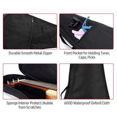 Borsa per il trasporto di ukulele portatile da 26 pollici in tessuto Oxford 600D, impermeabile e antipolvere, borsa per il trasporto di ukulele, uke
