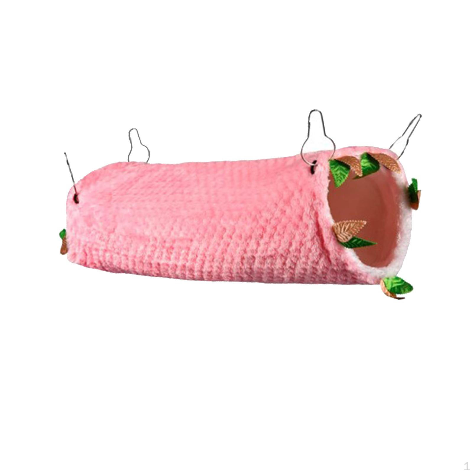 Hammock Bed for Small Animals Guinea Cage Accessories Bedding Warm Parrot Ferret pink tunnel