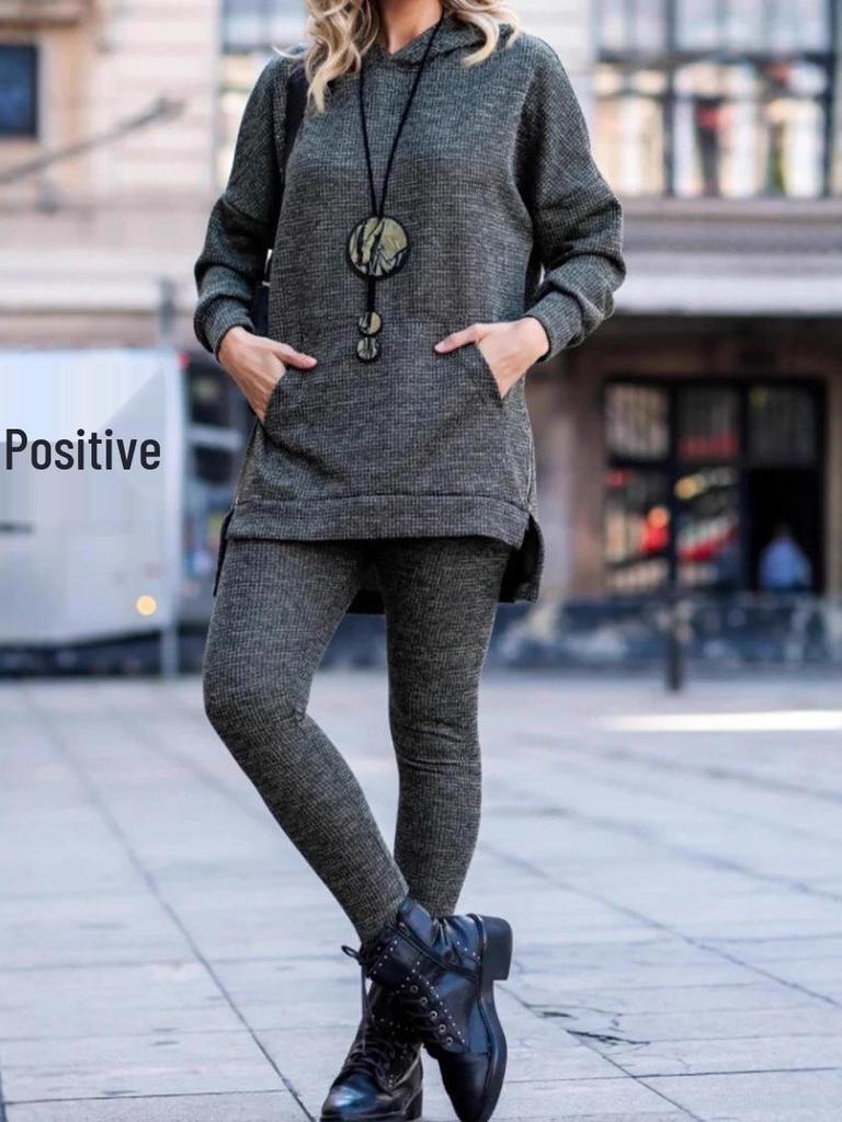 2025 Women's Fashion Sports Casual Two-Piece Hooded Set for Autumn/Winter