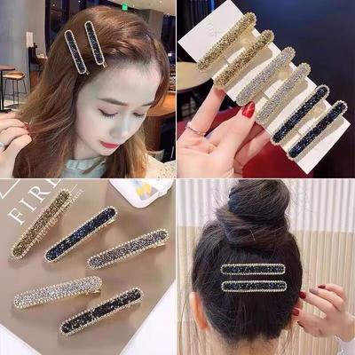 Fashionable Hair Clips for Woman Fine Rhinestone Grains Metal Spring Alligator Clip Woman Hair Accessories