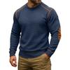 Men's Solid Color Round Neck Long Sleeve Tops Men's Sports Large Size Casual Round Neck Tops