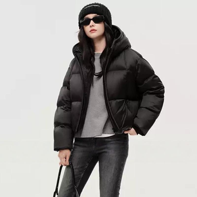 Winter New Short Hooded Cotton-padded Jacket Women's Casual Padded Bread Coat.