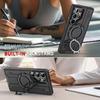 360° Metallringständer Magnetische Hülle für Samsung Galaxy S25 S24 S23 S22 Ultra Plus Magsafe Kabelloses Laden Armor Stoßfeste Hülle
