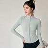 Sunscreen Clothes Pilates Yoga Clothes Jacket Slim Stand-up Collar Zipper Fitness Clothes Running Quick-drying Breathable Sports Top