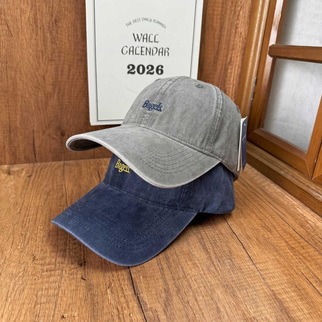 Niche design sense old cap washed embroidery soft top baseball cap spring and autumn new versatile show small face
