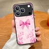 Translucent Matte Magnetic Case For iPhone 17 16 15 Pro 14 13 Pro Max 16e 17e For Magsafe Pink Bow Pattern Hard PC Phone Cover