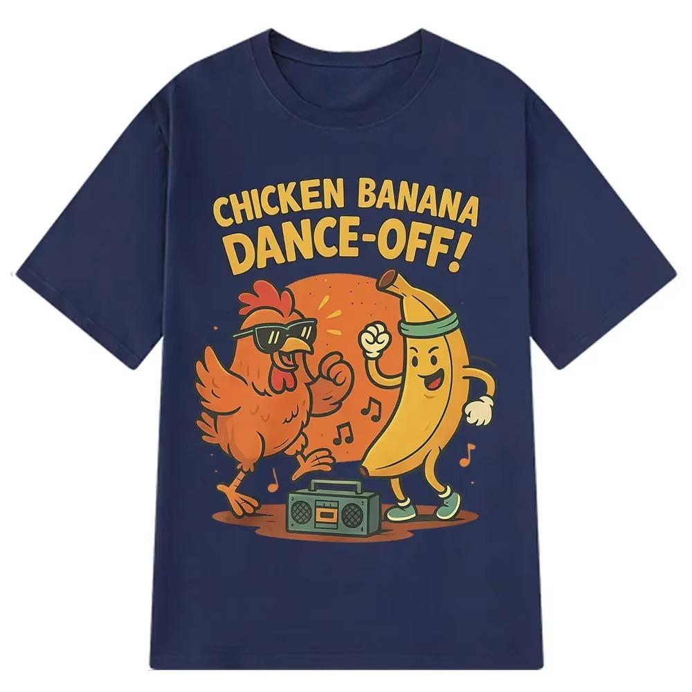 HOT SALE Fun Chicken Banana Dance Cut Stem T-shirt Summer Short Sleeve Harajuku Trend T-shirt Unisex T-shirt Street