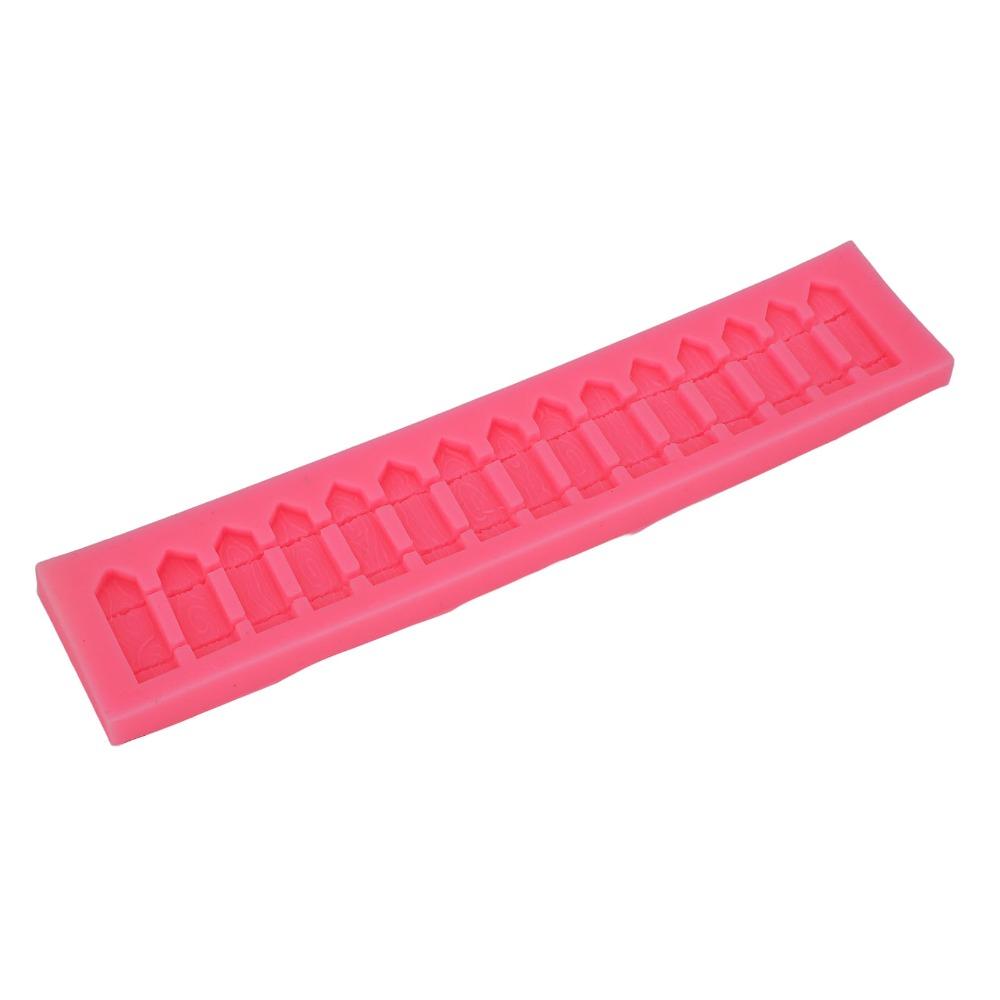 2pcs Non-Stick Surface Fondant Mold DIY Crafting Picket Fence Mold Silicone Cake Mold Baking