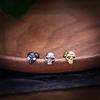 Classic Design Punk Skull Mini Earrings Stainless Steel Trendy Simple Geometric Stud Ear Jewelry Party Gifts For Women Men