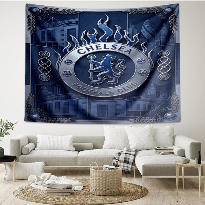 Chelsea FC Print Tapestry - Portable Wall Decor Cloth, for Home, Dorm, Travel, Bedroom, Living Room - Ideal Birthday Housewarming Gift