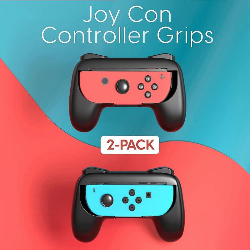Grips for Nintendo Switch Joycon Controller 2 Pack  - Black- Game Accessories Joy-Con Handheld Joystick Remote Control Holder Joy Con Kit
