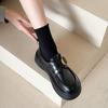 Platform British Style Small Leather Shoes Women's 2025 Spring and Autumn New One-pedal Black Jk Single Shoes Lazy Doudou Loafers