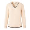 Women's V-Neck Long Sleeve Wool Knit Pullover