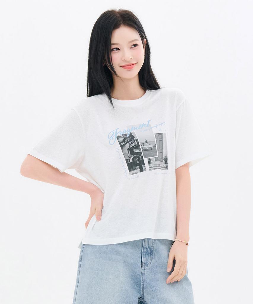 CHASECULT Women'S Slub Print Short Sleeve T-Shirt-Fcrg5871E01
