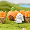 Rabbit Carrot Eat Diy Resin Figurine Micro Landscape Garden Decoration Miniature
