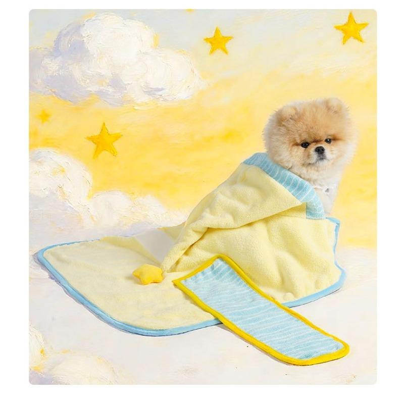 Toalla para Perro de Coral Suave Transpirable Absorbente Bata de Baño para Mascotas Bata para Cachorro Secado Rápido Ropa para Perros para Razas Pequeñas