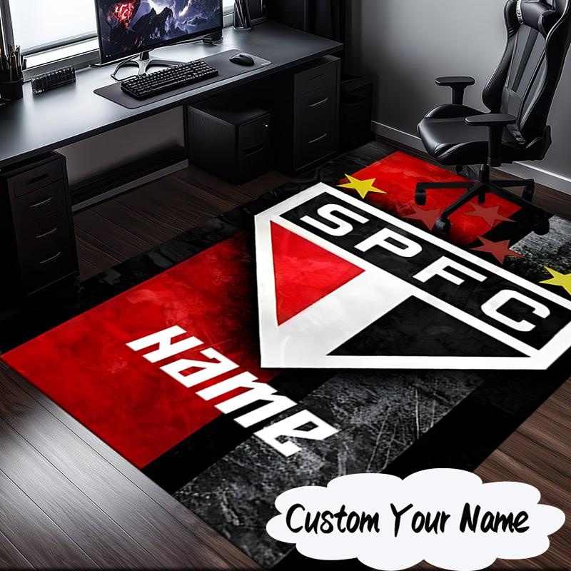 Custom Name SPFC Thunder God Rug for Living Room, Game Rooms, Office, Bedroom, Floor Mat Playful Design, Fan Gifts Christmas Decor