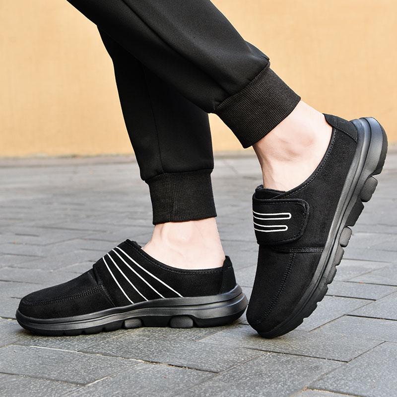 Erkek Günlük Ayakkabılar peluş Kış Sıcak Peluş Unisex Kadın Ayakkabıları Kumaş Yürüyüş Yarım Terlik İç Mekan Dış Mekan erkek ayakkabıları