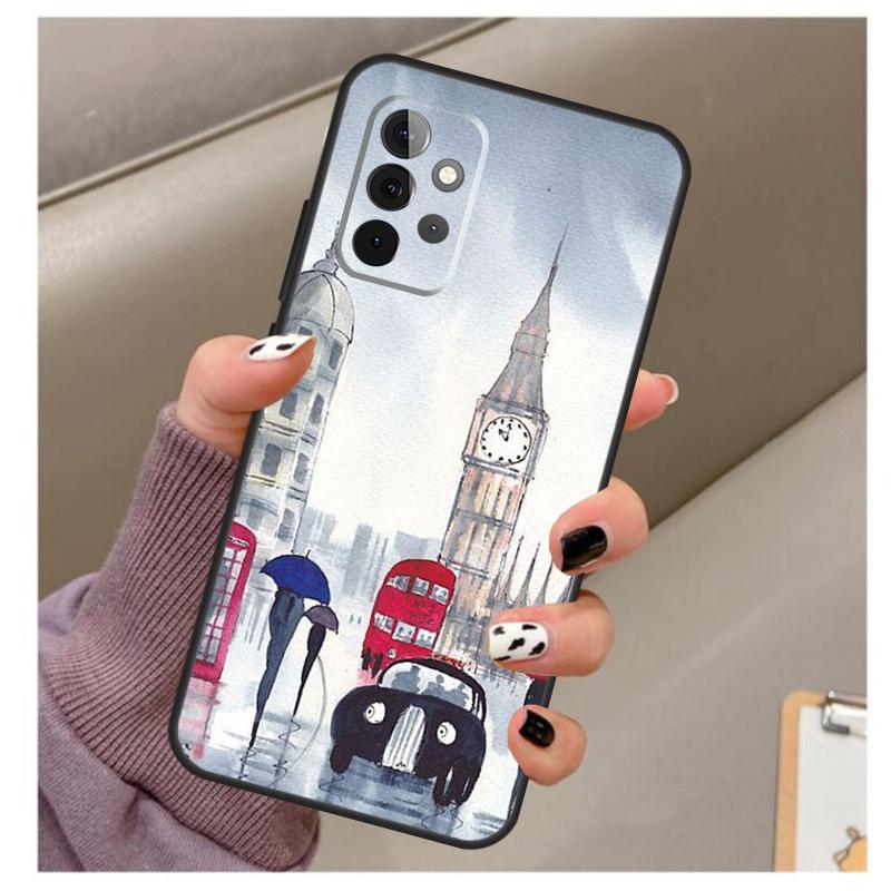 London Red Bus Big Ben Soft Case For Samsung Galaxy A32 A52 A72 A12 A42 A40 A50 A70 A03S A21S A52S A71 A51 Cover