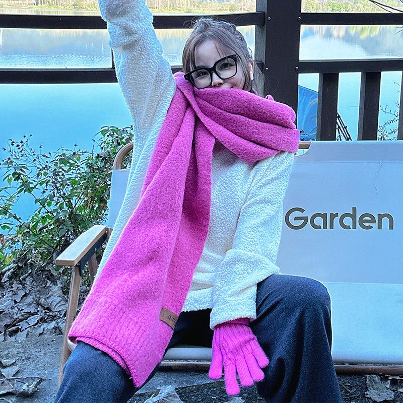 Autumn and winter new versatile thickened warm long high-end scarf student simple atmosphere shawl scarf